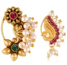 Gold Plated Brass Nosepins for Women, Pack of 2