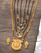 Combo of 4 Pcs Mangalsutras with Earrings Set for Women 