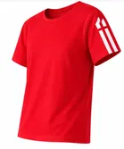 Active Wear Polyester T-Shirts for Kids, Red 