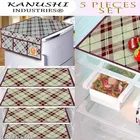 KANUSHI Industries® 1 Pc Fridge Cover for Top with 6 Utility Pockets + 4 Fridge Mats 