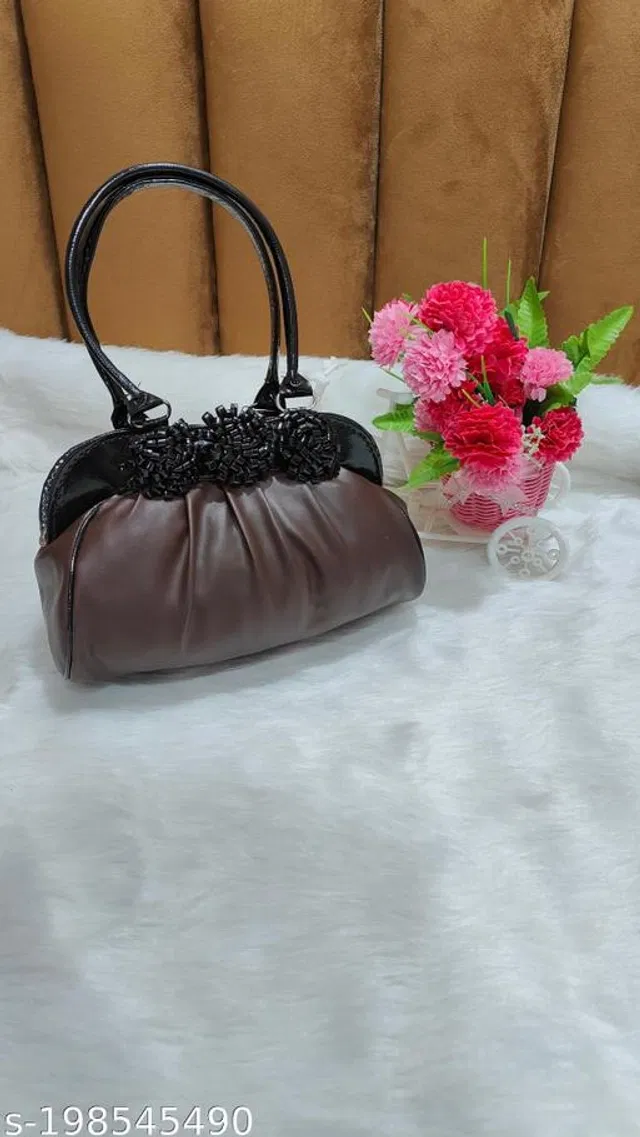 PU Handbag for Women (Brown & Black)