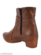 Shoetopia Solid Block Mid-Top Boots 