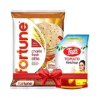Fortune Chakki Fresh Atta 10 kg + Tops Tomato Ketchup 425 g Free