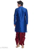 Silk Solid Kurta with Dhoti for Men 