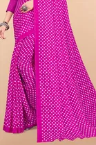 Georgette Polka Printed Saree for Women 