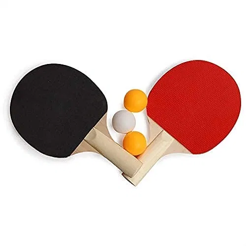 Table Tennis Rackets Set With 3 Balls (Multicolor, Set Of 1)