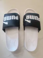 White Synthetic Leather Sliders for Men 