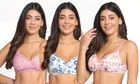 Cotton Blend Printed Padded Bra for Women 