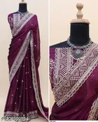 Georgette Saree for Women, Wine 