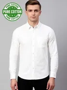 100% Cotton Full Sleeves Solid Shirt for Men 