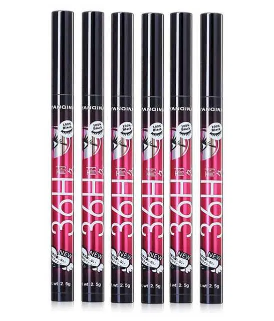 Lenon Makeup Accessory Black Color 36 Hrs Liquid Eyeliner (Pack of 6) (D73)
