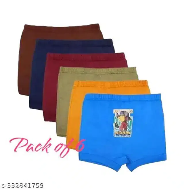 Cotton Innerwear Shorts for Kids (Multicolor, 9-12 Months) (Pack of 6)