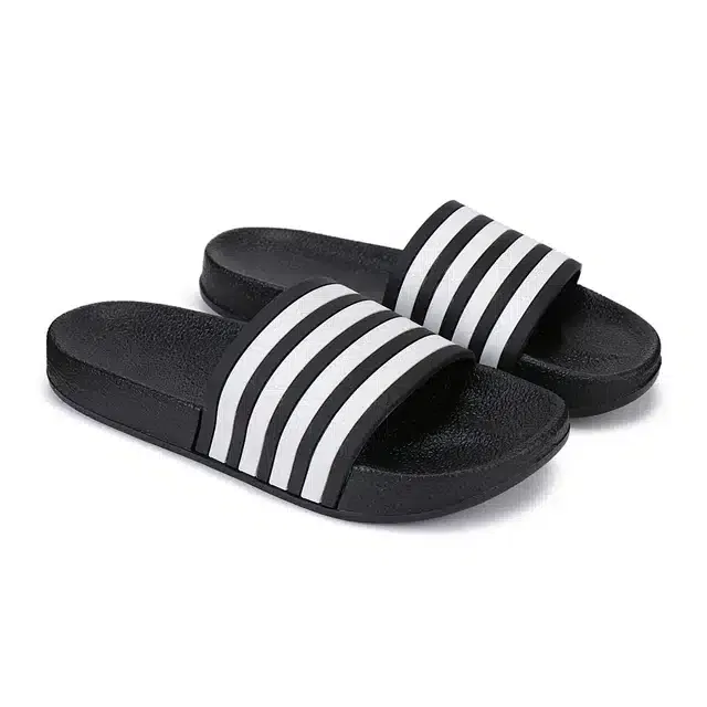 Bersache Flip Flops for Men (Black, 10) (VKI-18)