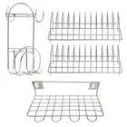 2 Pcs Stainless Steel Dish Rack & Chakla Belan Stand with Hooks & Ladle Stand 