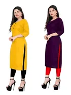 Crepe Solid Kurtis for Women 