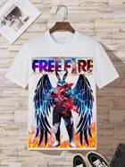 Polyester Printed T-Shirt for Kids, White 
