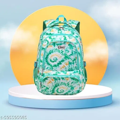 Polyester Backpack Bag, Green