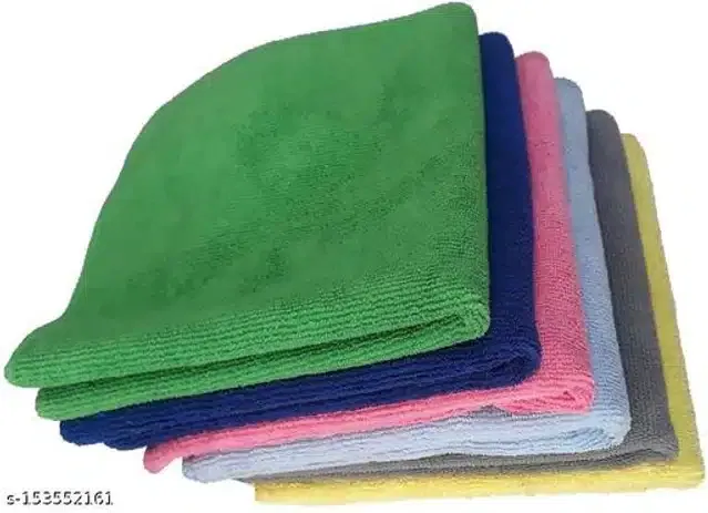 Microfiber Bath Towel (Multicolor, 40x40 cm) (Pack of 6)