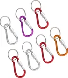 Stainless Steel Locking Carabiners with Screw Lock, Keychains, Multicolour, Pack of 10