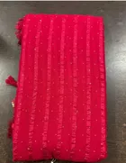 Georgette Solid Saree for Women, Pink 