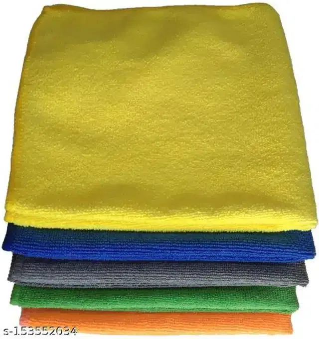 Microfiber Bath Towel (Multicolor, 40x40 cm) (Pack of 5)