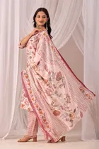 Cotton Printed Kurta with Pant & Dupatta for Women 