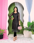 Net Kurti for Women,  Black  
