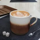 6 Pcs Ceramic Tea & Coffee Cup Set - Dual Tone Royal Brown