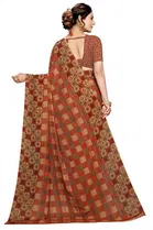 Kanooda Prints Georgette Women Saree With Un-stitched Blouse 