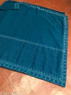Georgette Solid Saree For Women, Blue