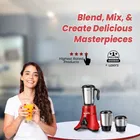 Bluemix Smart 700 W Mixer Grinder, Trio 3 Jar with High Performance Motor | 3 Jars | Red