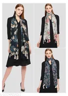 Chiffon Printed Scarves for Women, Multicolor, Pack of 3