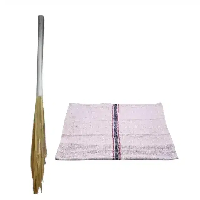 Cleaning Cloth with Plastic Grass Broom (Set of 2)