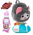 Fabric Backpack with Lunch Box & Water Bottle for Kids 