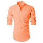 Trendy Cotton Full Sleeves Short Kurta For Men 