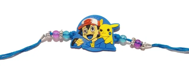 Plastic Pokemon Rakhi for Kids (Multicolor, Pack of 1)