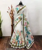 Cotton Linen Abstract Saree for Women 