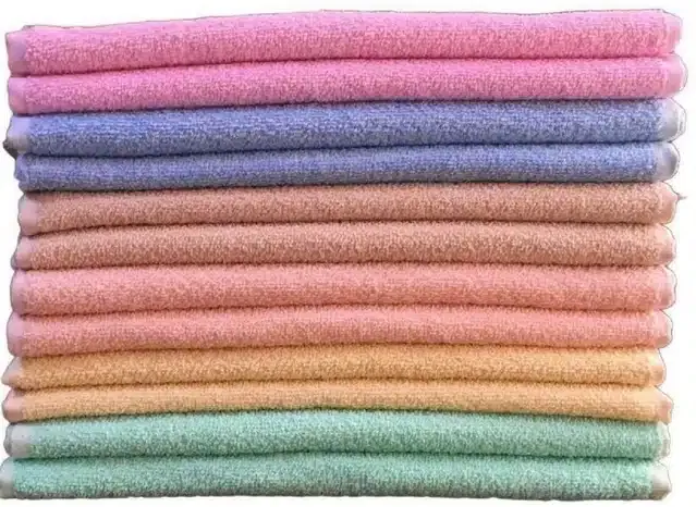 Cotton High Absorbent Antibacterial Hand Towels (Pack of 12) (Multicolor, 12x18 inches)