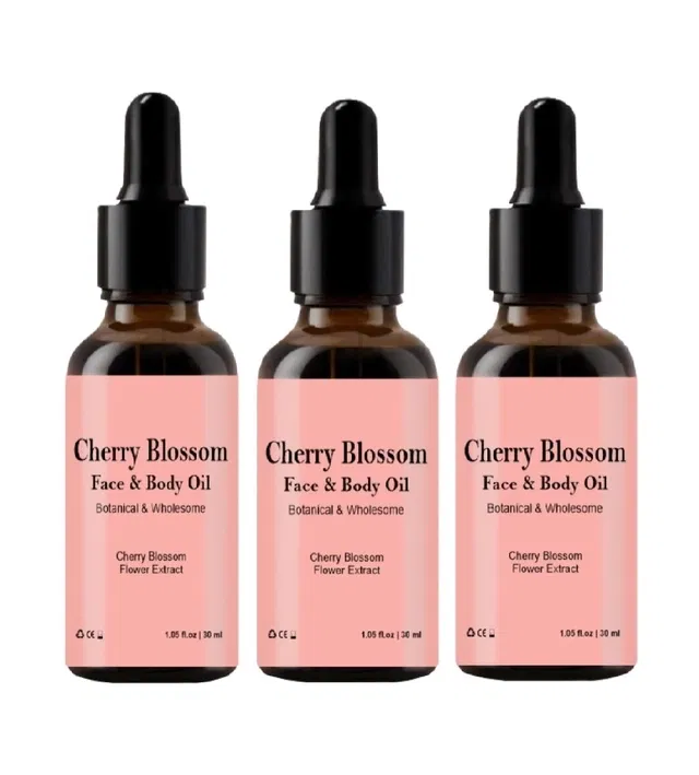Cherry Blossom Face & Body Oil for Men & Women (30 ml, Pack of 3)