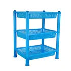 Fair Food 3 tier Multipurpose Basket Stand for Fruit and Vegetable (Blue)