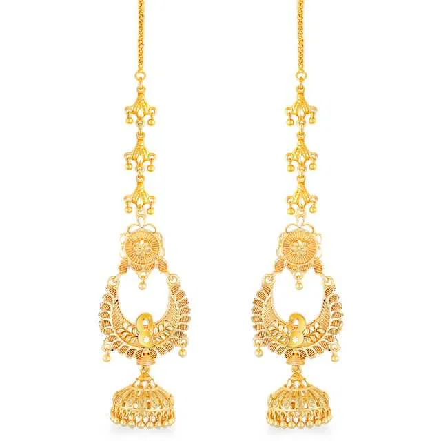 Vighnaharta Traditional Wear Alloy Kanchain Earring ( Pack Of 1 Pair) (Gold, ) (V-116)