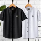 Printed Cotton Blend Mandarin Neck T-Shirt for Boys 