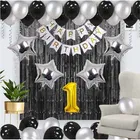 1st Happy Birthday Balloon Decoration Kit, Black, Set of 1
