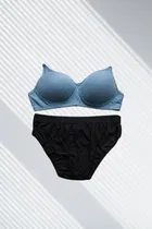 Full Coverage Wireless Padded Bra and Hot Panty Set for Women, Pack of 2 