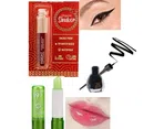 Combo of Aloevera Lip Balm with Waterproof Organic Sindoor & Eyeliner (Multicolor, Set of 3)
