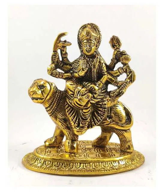 BHARDWAJ RETAILS Goddess Durga Aluminium Idol (Assorted) (Pack of 1) (BR102)