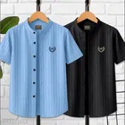 Self Design Cotton Blend Mandarin Neck T-Shirt for Boys 
