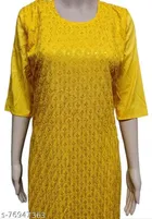Cotton Blend Embroidered Kurti for Women 