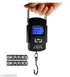 Electronic Portable Fishing Hook Digital Luggage Weighing Scale (Black)