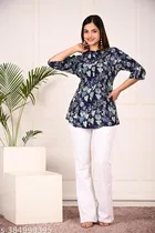 Rayon Three Quarter Sleeves Top for Women 